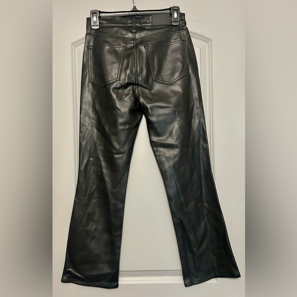 Pistola Black Faux Leather Onyx Cropped Straight Leg Pants - Size 26 NWT - Picture 3 of 6